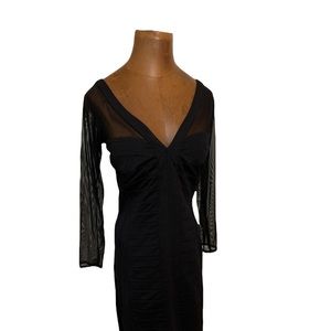 Tadashi Shoji black body on long sleeved dress